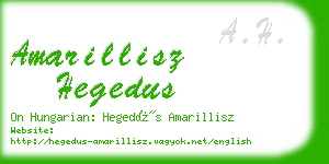 amarillisz hegedus business card